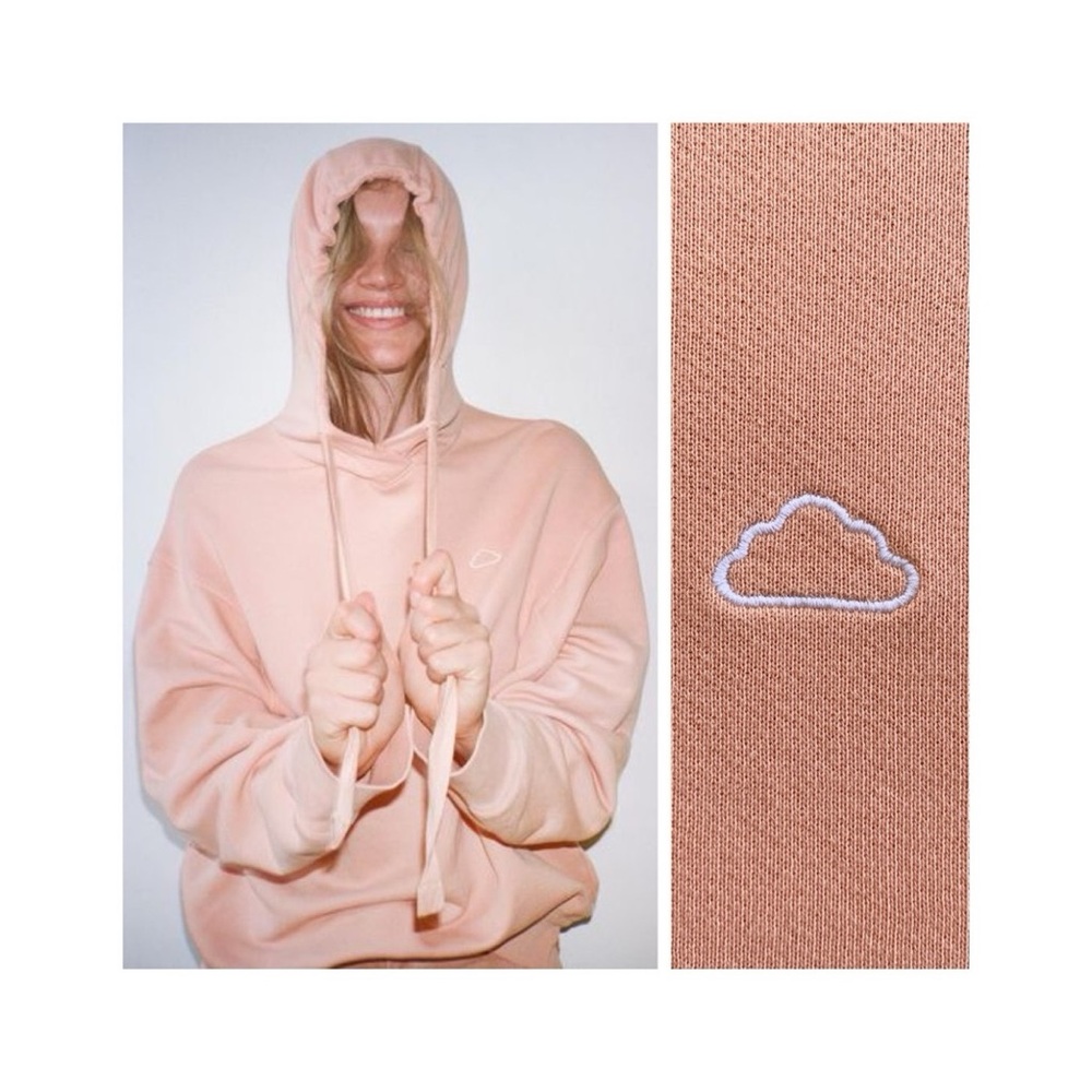 Frame Easy Cotton Hoodie (Sz S) Pullover Peach Faded Clay